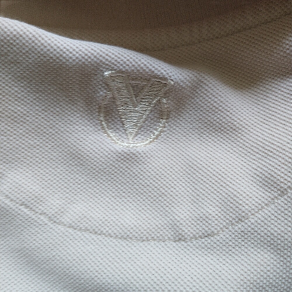 90's vintage Vuarnet France Mens Pique Polo Shirt Beige Tan Size L - Picture 6 of 7